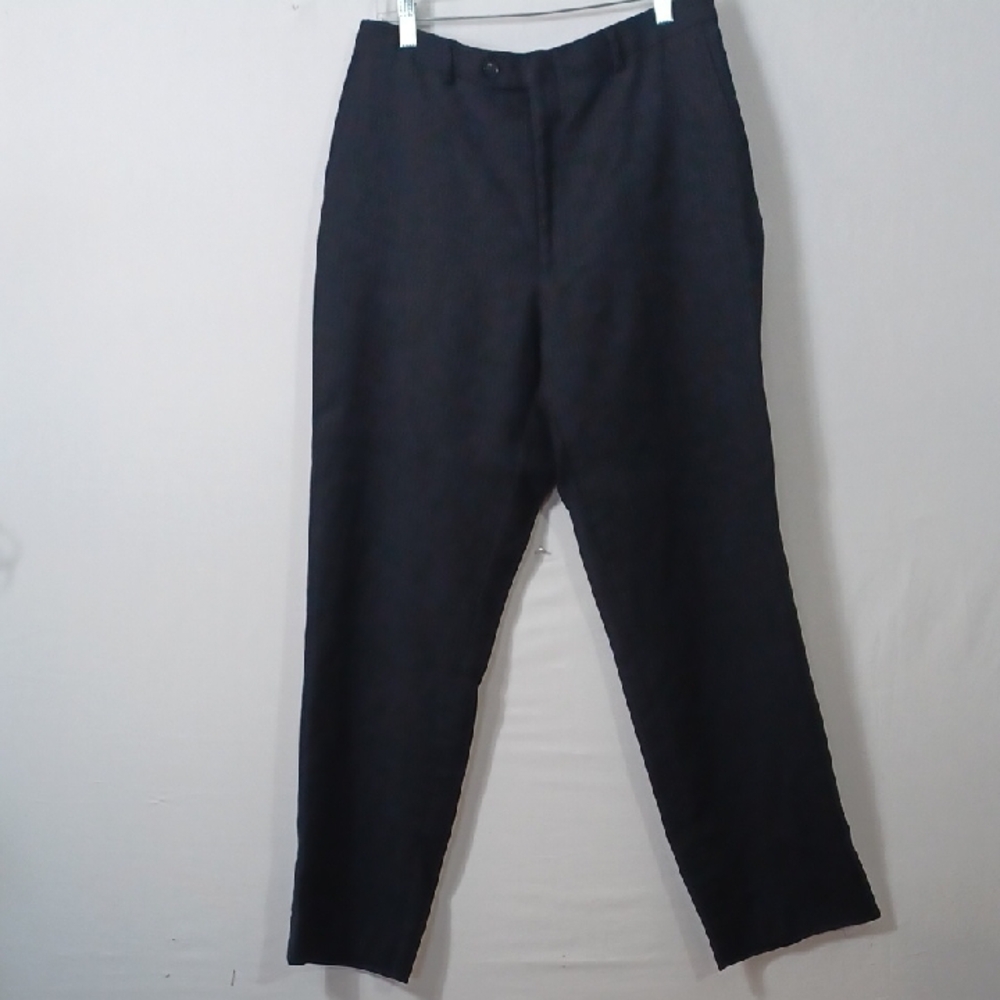 Elegant Black Pinstriped Men's Dress Pants 34×30